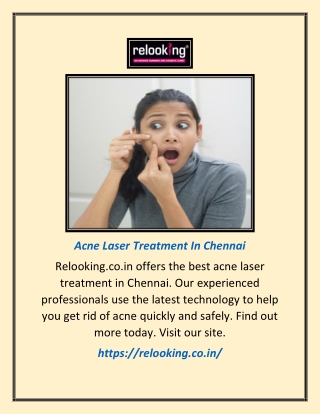 Acne Laser Treatment In Chennai | Relooking.co.in