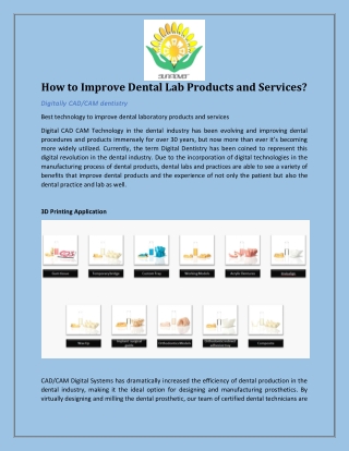 How to Improve Dental Lab Products and Services?