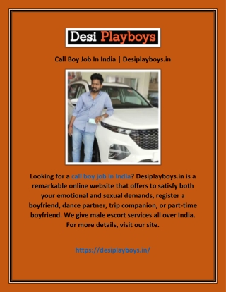 Call Boy Job In India | Desiplayboys.in