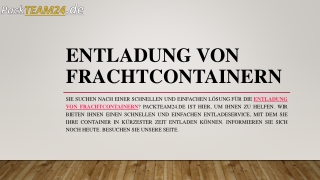 Entladung von Frachtcontainern | Packteam24.de