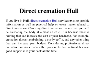Direct cremation Hull