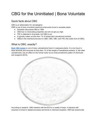 CBG for the Uninitiated _ Bona Voluntate