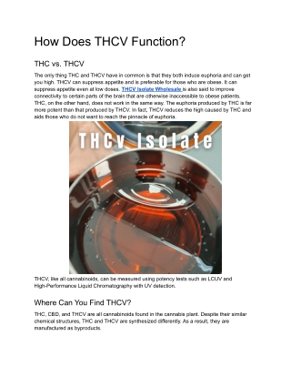 How Does THCV Function