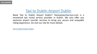 Taxi To Dublin Airport Dublin Taxitoairportservice.com