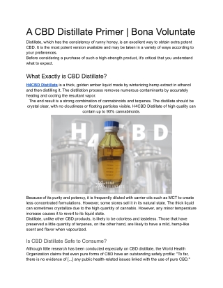 A CBD Distillate Primer _ Bona Voluntate