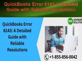 QuickBooks Error 6143 A Detailed Guide with Reliable Resolutions