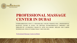 Professional Massage Center In Dubai | Jumeirahbestspa.com