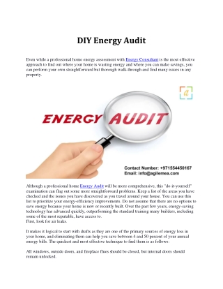 DIY Energy Audit