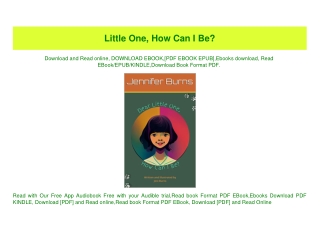 (READ-PDF!) Little One  How Can I Be PDF