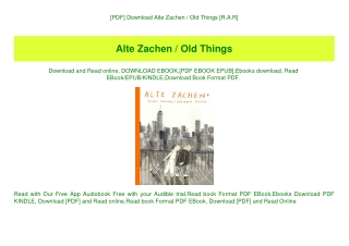 [PDF] Download Alte Zachen  Old Things [R.A.R]