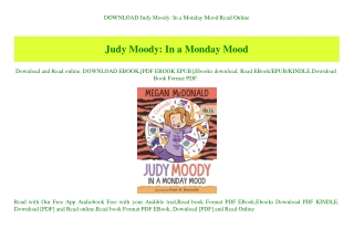 DOWNLOAD  Judy Moody In a Monday Mood Read Online
