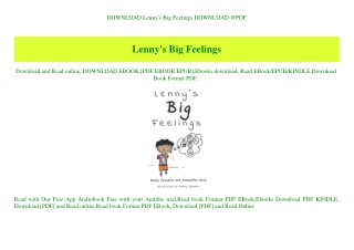 DOWNLOAD  Lenny's Big Feelings DOWNLOAD @PDF