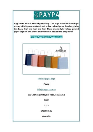 Printed paper bags