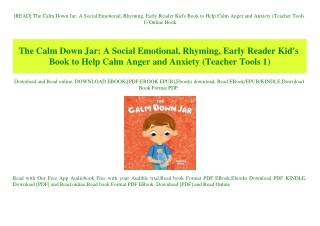 [READ] The Calm Down Jar A Social Emotional  Rhyming  Early Reader Kid's Book to Help Calm Anger and Anxiety (Teacher To