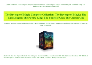 {epub download} The Revenge of Magic Complete Collection The Revenge of Magic; The Last Dragon; The Future King; The Tim