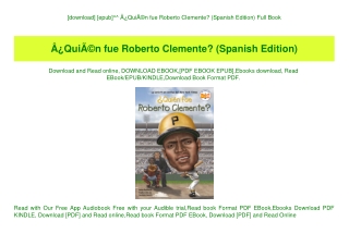 [download] [epub]^^ Ã‚Â¿QuiÃƒÂ©n fue Roberto Clemente (Spanish Edition) Full Book