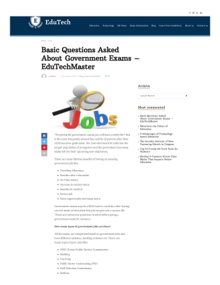 Basic Questions Asked About Government Exams 