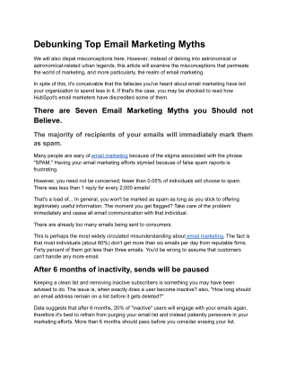 Debunking top email marketing myths