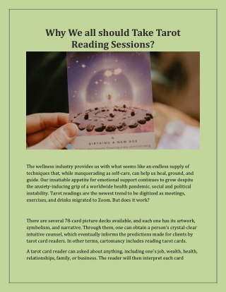 Why we all should take tarot reading sessions