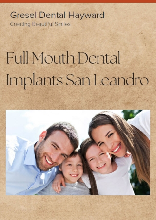 Full Mouth Dental Implants San Leandro