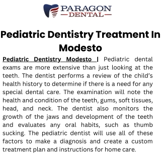 Pediatric Dentistry Treatment In Modesto