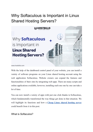 Why Softaculous is Important in Linux Shared Hosting Servers?