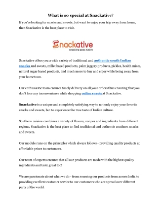 What is so special at Snackative