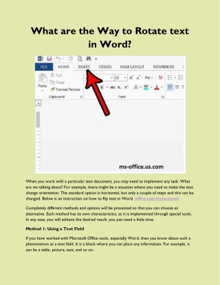 What are the Way to Rotate text in Word