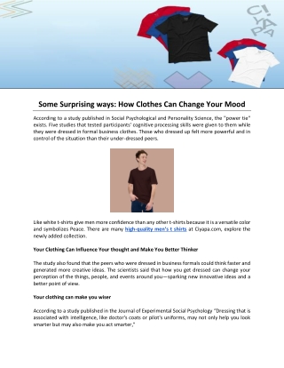 Some Surprising ways: How Clothes Can Change Your Mood