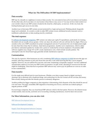 What Are The Difficulties Of ERP Implementation?
