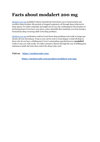 Facts about modalert 200 mg