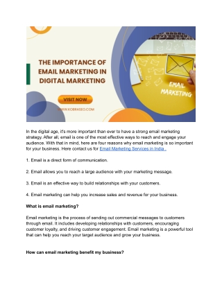 The Importance Of Email Marketing In Digital Marketing