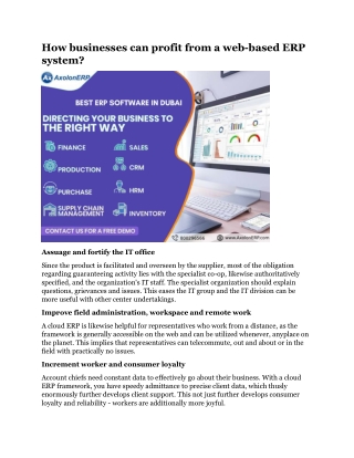 How businesses can profit from a web-based ERP system