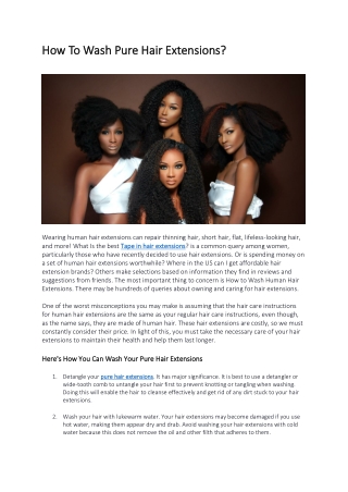 How To Wash Pure Hair Extensions