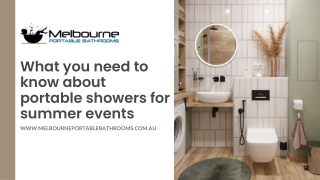 What You Need To Know About Portable Showers For Summer Events