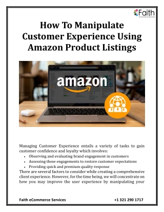 How To Manipulate Customer Experience Using Amazon Product Listings