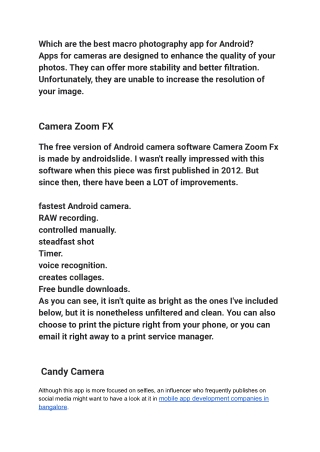 Which are the best macro photography app for Android_
