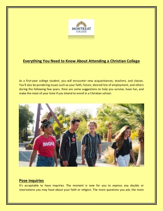 Everything You Need to Know About Attending a Christian College?