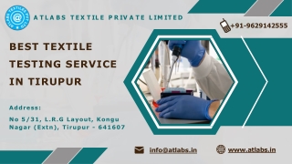 Top Cloth Testing Laboratory in Tiruppur