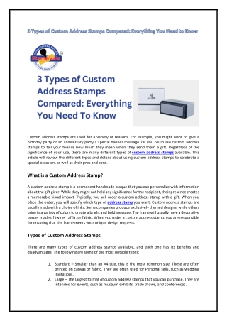 3 Types of Custom Address Stamps Compared: Everything You Need To Know