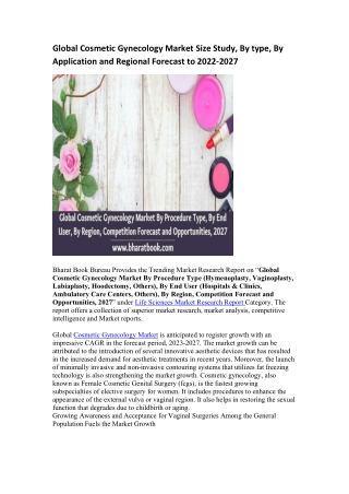 Global Cosmetic Gynecology Market Research Report 2022-2027