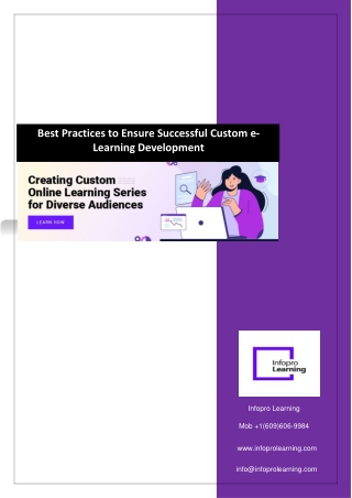 Best Practices to Ensure Successful Custom e-Learning Development