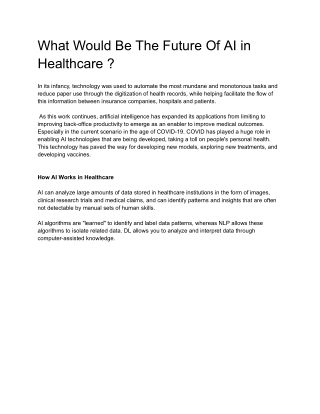 Future of Ai in health care - Google Docs