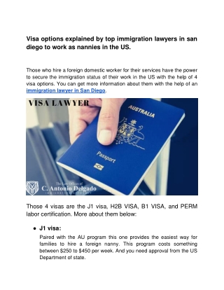 Visa options to work as nannies in the US (1)