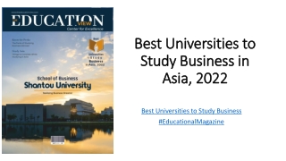 Best Universities to Study Business in Asia, 2022