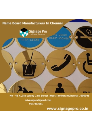 Name Board Manufacturers In Chennai