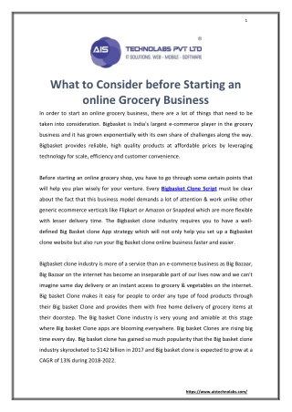 What to Consider before Starting an online Grocery Business