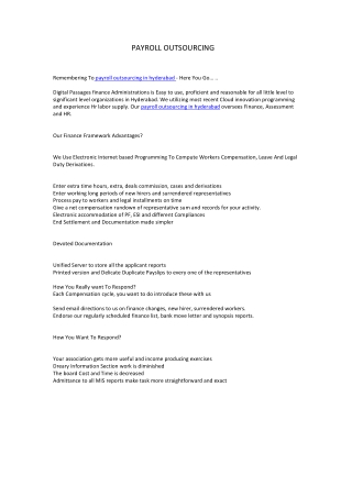 PAYROLL OUTSOURCING