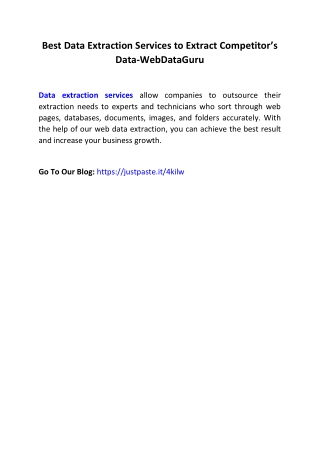 Best Data Extraction Services to Extract Competitor’s Data-WebDataGuru