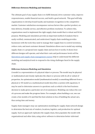 Difference Between Modeling and Simulation